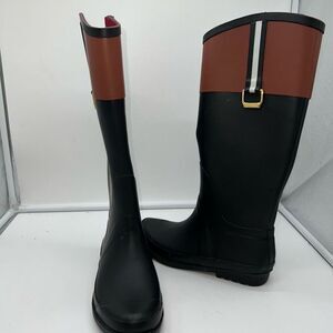 Tommy Hilfiger Viktoria Equestrian Style Rubber Tall Rain Boots‎